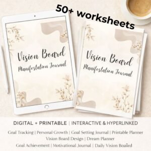 Home 31 vision board manifestation journal digital manifesting & self reflection planner