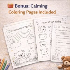 kids grief journal ages 2–7 | therapist guided printable workbook