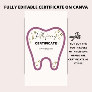 editable tooth fairy receipt & letter | canva template | instant download