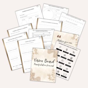 vision board manifestation journal digital manifesting & self reflection planner