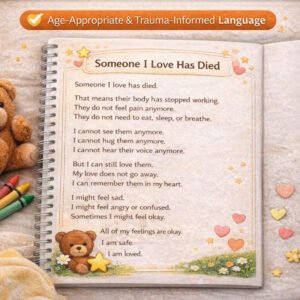 kids grief journal ages 2–7 | therapist guided printable workbook
