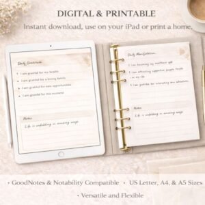 vision board manifestation journal digital manifesting & self reflection planner