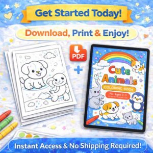 cute animals coloring book for kids ages 0–5 | preschool busy book